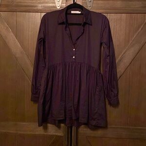 Harshman Los Angeles Raiden Tunic Babydoll Shirt Mini Dress